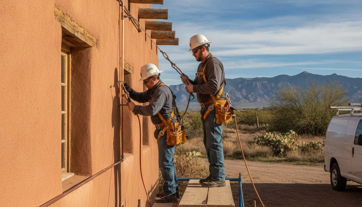 Plumber repairing a pipe in Albuquerque, NM for plumbingalbuquerquenm-new.com